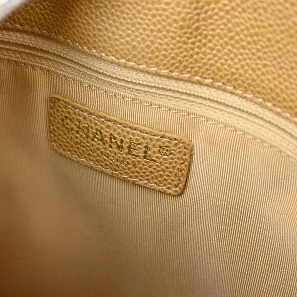 Chanel Beige Calfskin Petite Shopping Tote PST Chain Handbag 194379 - Picture 8 of 10